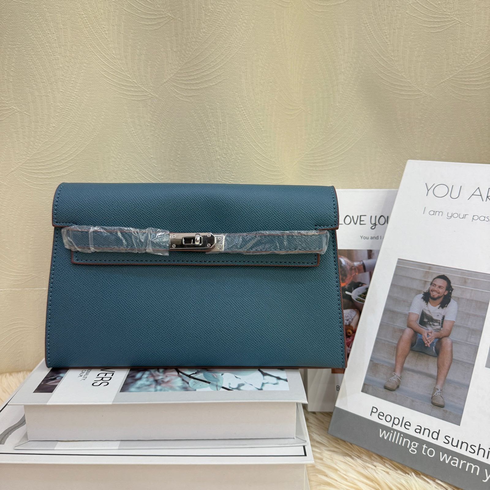 Hermès Kelly To Go Wallet / Clutch (Blue / Bleu Orage)