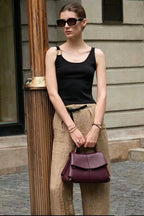 Polène Numéro Un Top Handle Bag (Burgundy / Bordeaux)