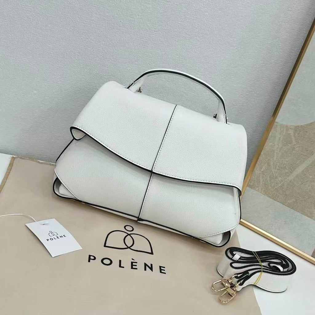Polène Numéro Un Top Handle Bag (White / Chalk)