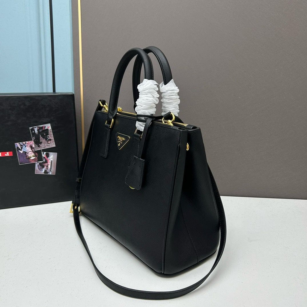 Prada Galleria Saffiano Leather Bag (Black / Nero)