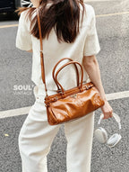 Prada Antique Nappa Leather Shoulder Bag (Cognac / Tan)