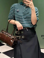 Prada Antique Nappa Leather Shoulder Bag (Dark Brown)