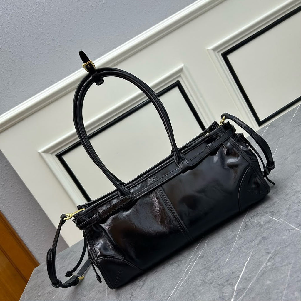Prada Antique Nappa Leather Shoulder Bag (Black)