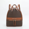Michael Kors Abbey Medium Signature Logo Backpack (Brown / Acorn)