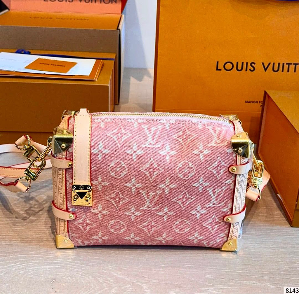 Louis Vuitton Monogram Denim Soft Trunk Shoulder Bag (Pink)