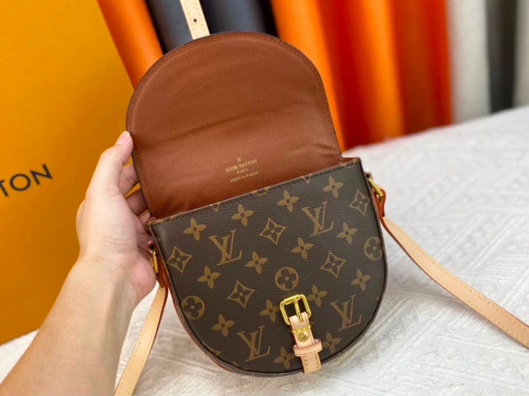 Louis Vuitton Monogram Tambourin Shoulder Bag (Brown)