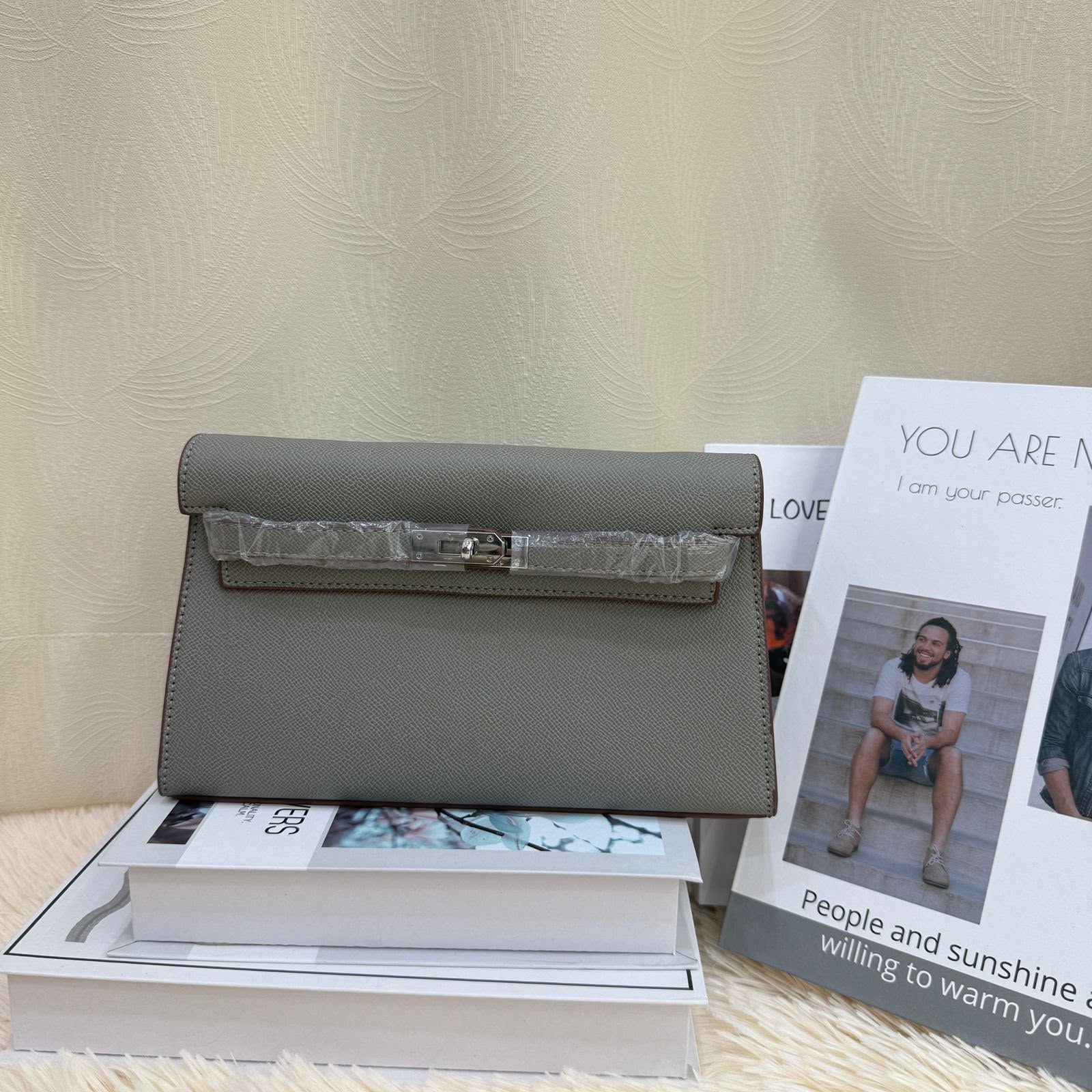 Hermès Kelly To Go Wallet / Clutch (Grey / Étain)