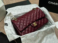 Chanel Lambskin Classic Double Flap Bag (Burgundy / Bordeaux)