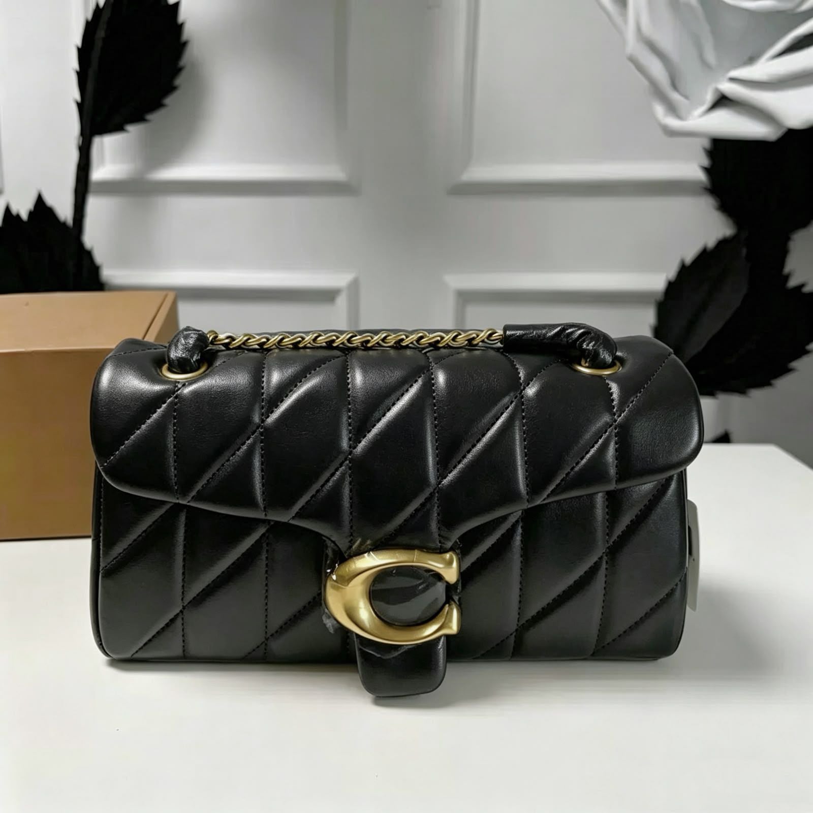 Coach Pillow Madison Quilted Shoulder Bag (Black)