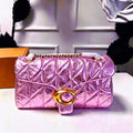 Coach Pillow Madison Quilted Shoulder Bag in Crinkled Metallic (Metallic Pink)