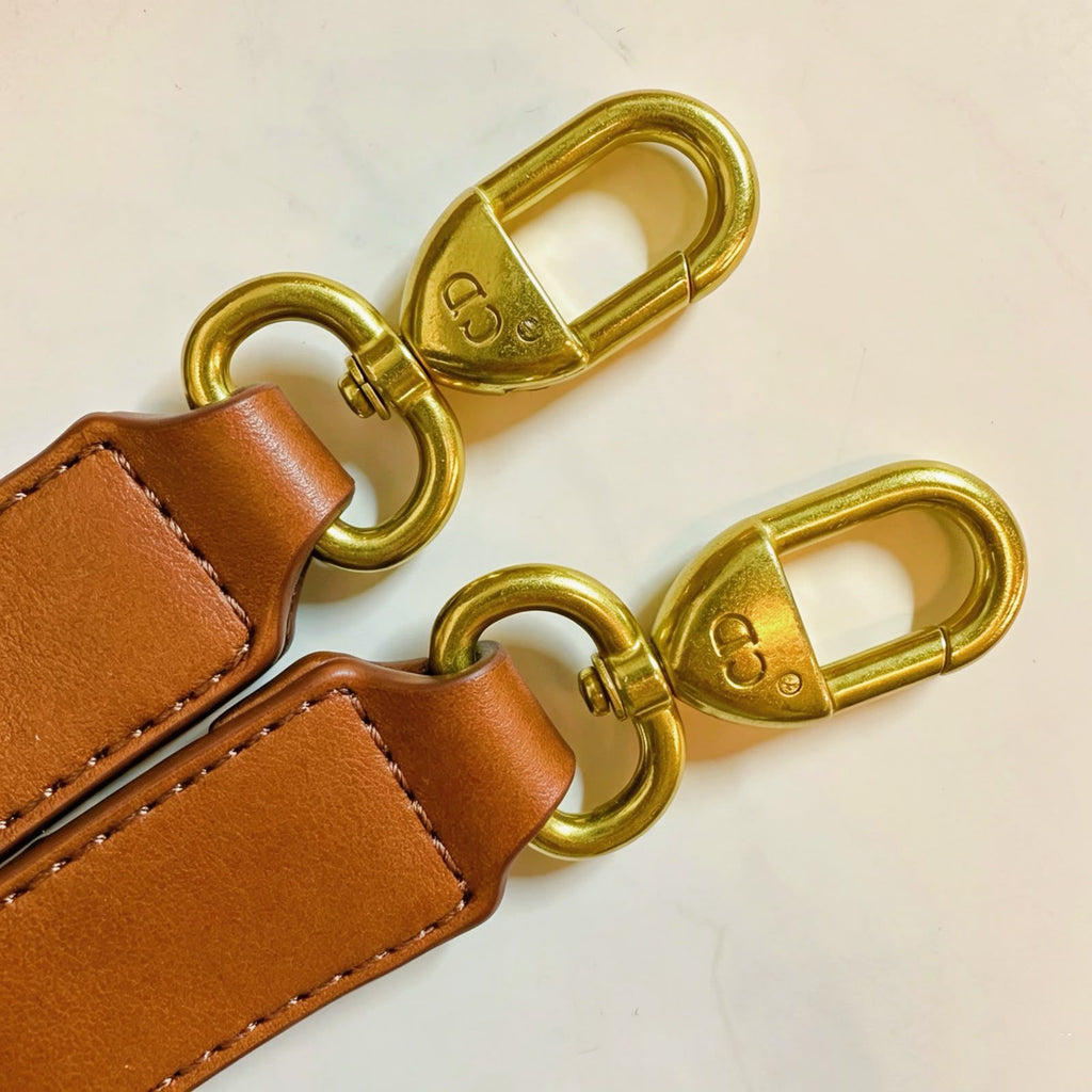 Lady Dior Cannage Leather Top Handle Bag (Cognac / Tan)