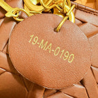 Lady Dior Cannage Leather Top Handle Bag (Cognac / Tan)