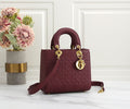 Lady Dior Cannage Leather Top Handle Bag (Burgundy / Bordeaux)