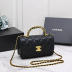 Chanel Mini Flap Bag with Chain Top Handle (Black)