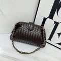 Bottega Veneta Small Intrecciato Leather Chain Shoulder Bag (Dark Brown / Espresso)