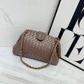 Bottega Veneta Small Intrecciato Leather Chain Shoulder Bag (Taupe / Clay)