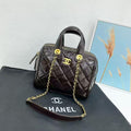 Chanel Quilted Bowling Bag with Chain Strap (Dark Brown / Espresso)