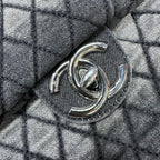 Chanel Large Classic Flap Bag (Grey Quilted Denim)