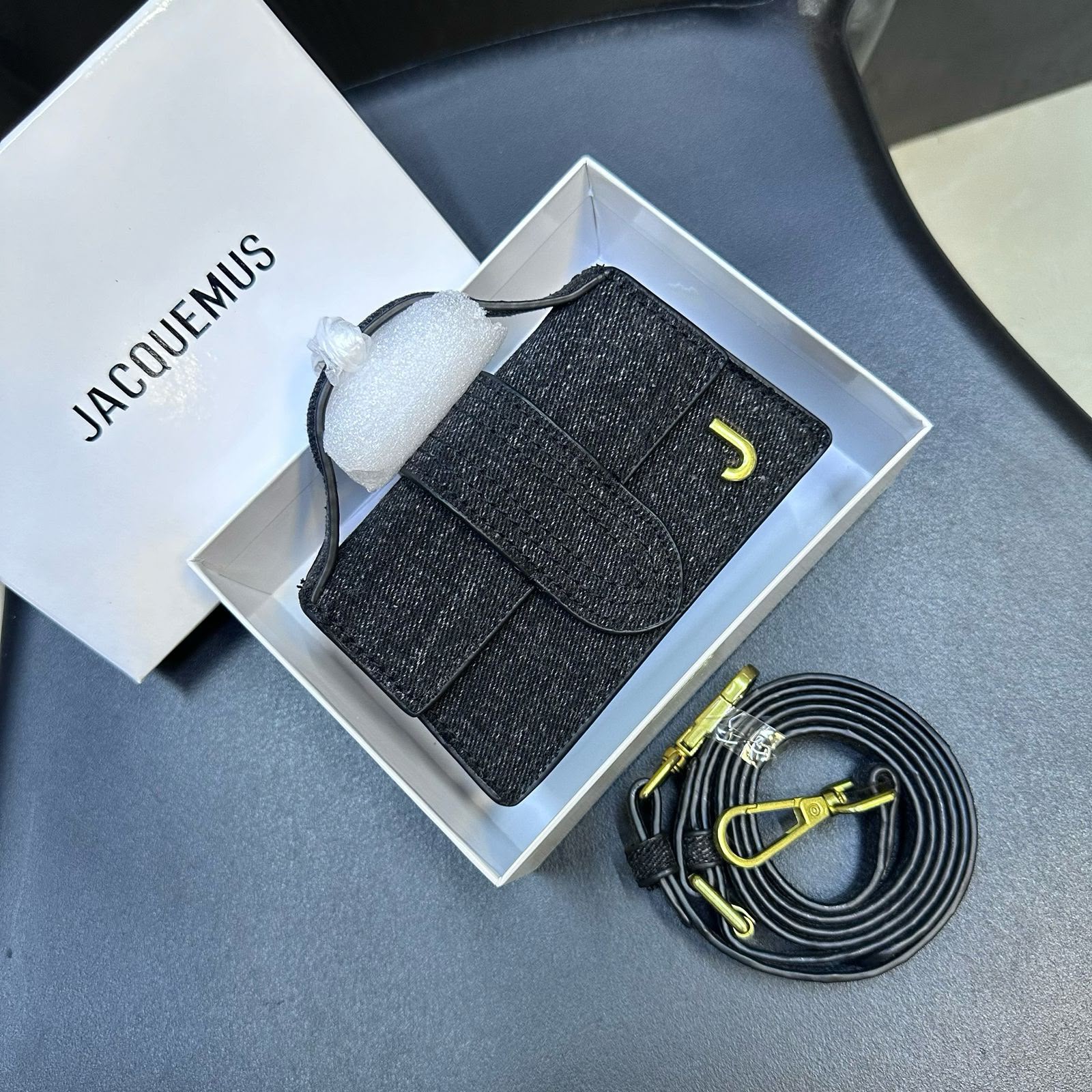 Jacquemus Le Bambino (Black Denim / Gold Hardware)
