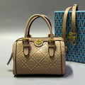 Tory Burch T Monogram Leather Mini Barrel Bag (Hazelnut / Beige)