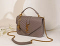 Saint Laurent Medium College Monogram Bag (Taupe / Dark Beige)