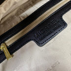 Michael Kors Abbey Medium Signature Logo Backpack (Denim Blue Multi / Black)
