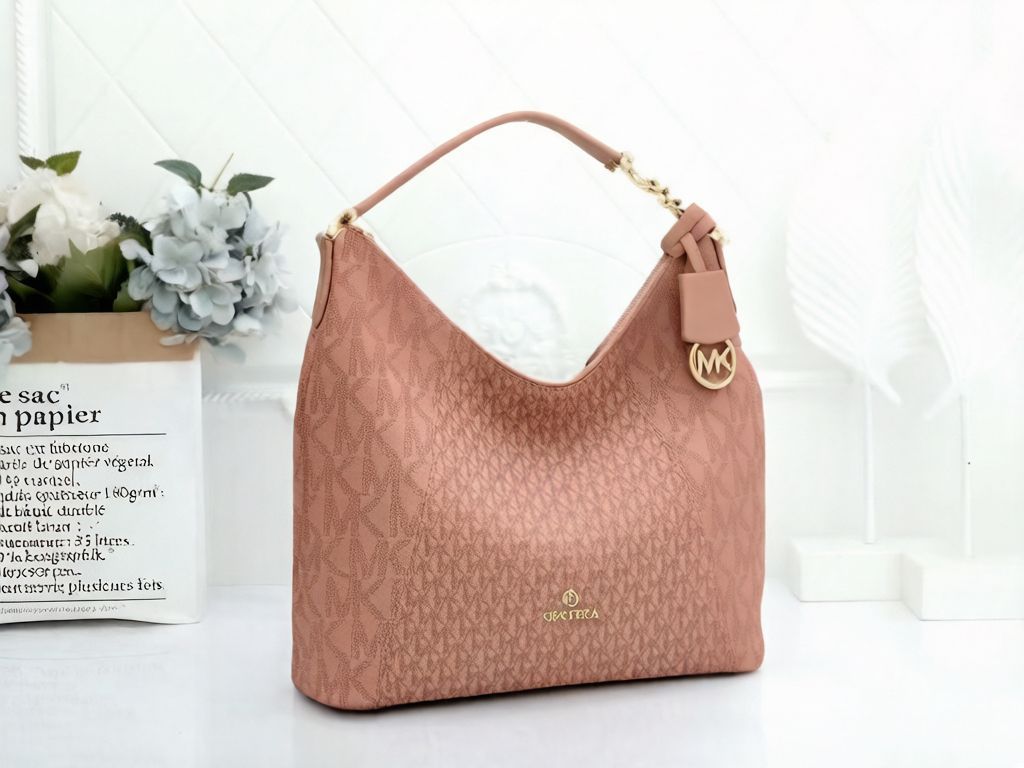 Michael Kors Signature Logo Large Hobo Bag (Dusty Pink / Rose)