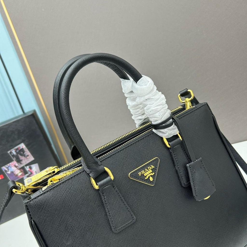 Prada Galleria Saffiano Leather Bag (Black / Nero)