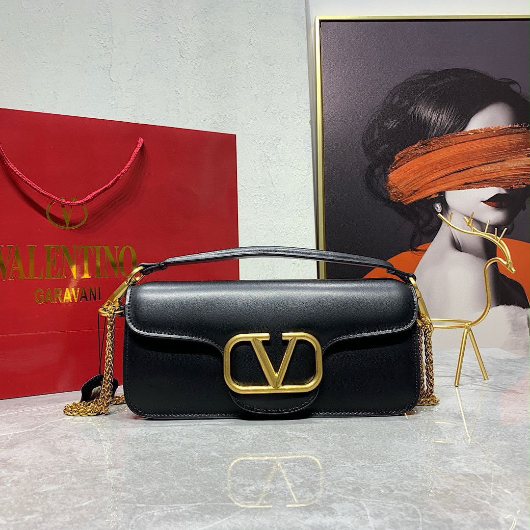 Valentino Garavani Locò Shoulder Bag (Black)