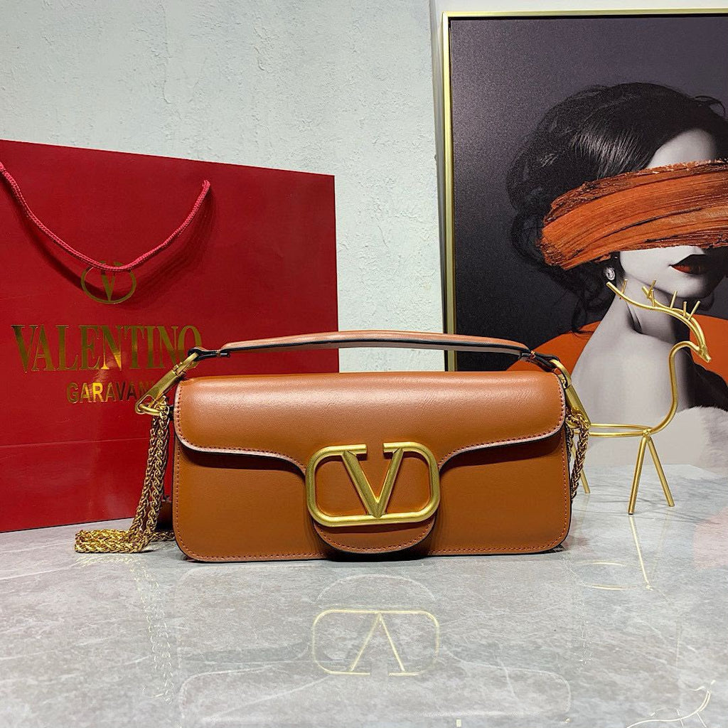 Valentino Garavani Locò Shoulder Bag (Tan / Brown)