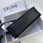 Celine Triomphe Shoulder Bag in Triomphe Canvas (Tan / Black)