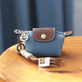 Longchamp Le Pliage Re-Play Pouch Keyring (Light Blue/Brown)