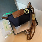 Longchamp Le Pliage Re-Play Pouch Keyring (Navy/Brown)