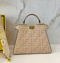 Fendi Peekaboo ISeeU Medium Bag (Grey with Interwoven FF Logo)