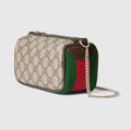 Gucci Ophidia Mini Bag (Beige and Ebony GG Supreme Canvas / Green and Red Web)