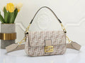 Fendi Baguette Medium FF Jacquard Bag (Beige / Dove Grey)
