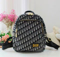 Dior Mini Monogram Backpack (Black/Grey with Yellow Detail)