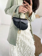 Christian Dior Saddle Bag with Strap (Black Box Calfskin)