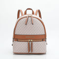 MichaelMichael Kors Abbey Medium Signature Logo Backpack (Vanilla / Acorn)