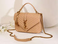 Saint Laurent Medium College Monogram Bag (Beige / Dark Natural)