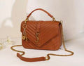 Saint Laurent Medium College Monogram Bag (Tan / Cognac Brown)