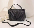 Saint Laurent Medium College Monogram Bag (All Black / "So Black")