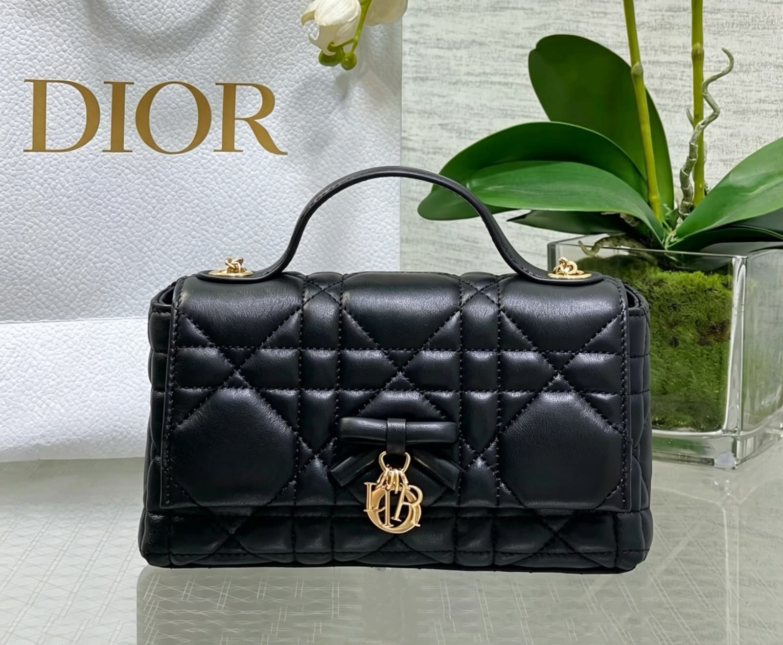 Lady Dior Miss Dior Flap Bag(Black)