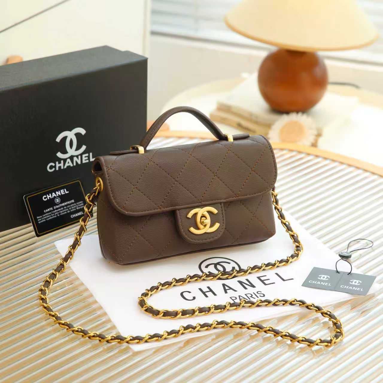 Chanel Trendy CC Mini Flap Bag with Top Handle (Dark Brown / Espresso)