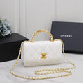 Chanel Mini Flap Bag with Chain Top Handle (White)