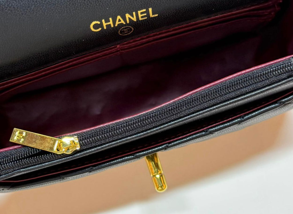 Chanel Mini Flap Bag with Chain Top Handle (Black)
