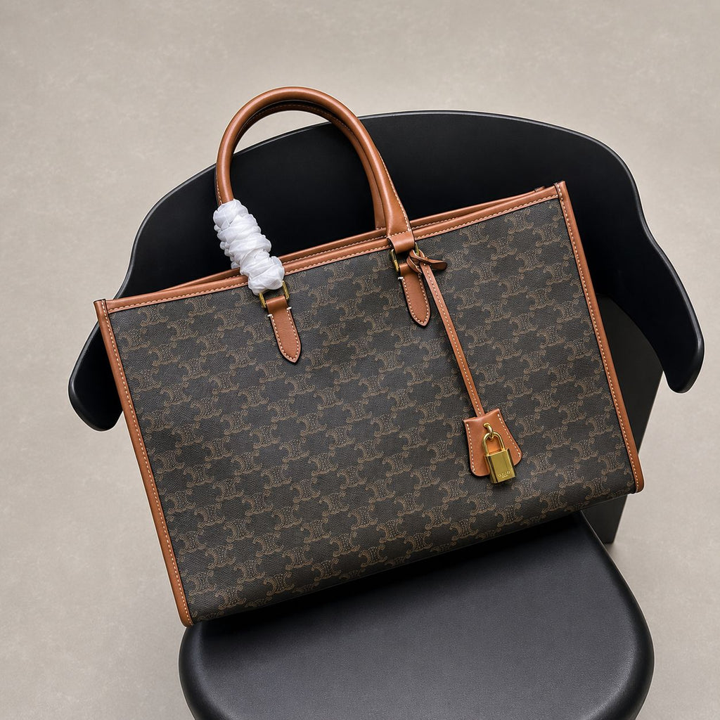 Celine Horizontal Cabas in Triomphe Canvas (Tan)