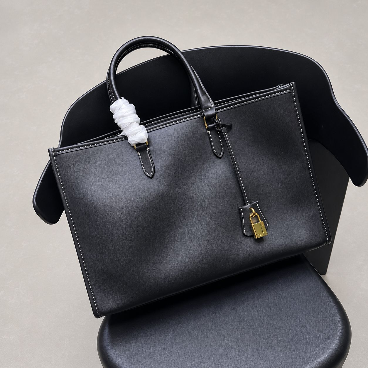 Celine Horizontal Cabas in Smooth Calfskin (Black)