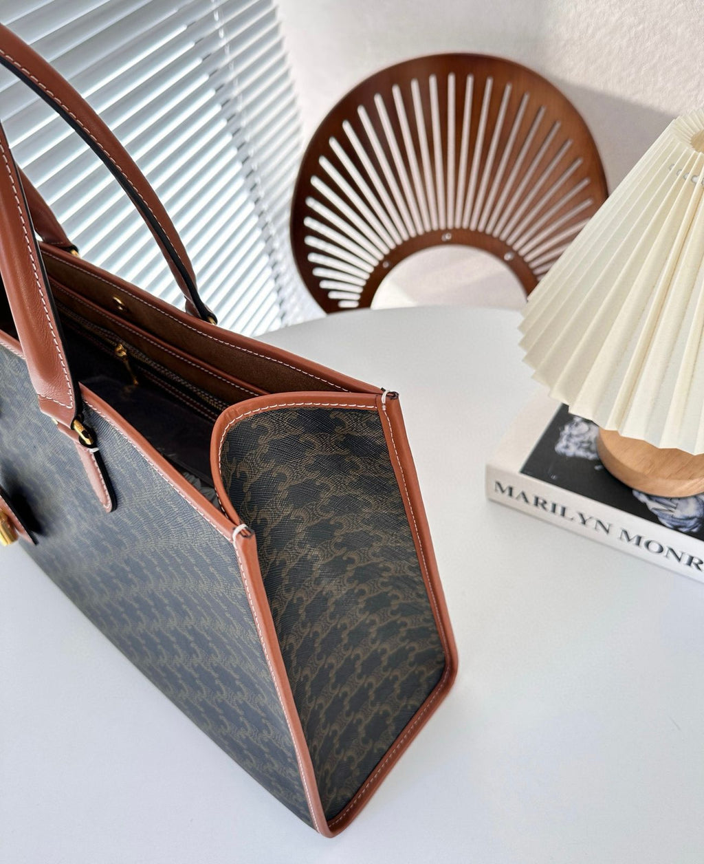 Celine Horizontal Cabas in Triomphe Canvas (Tan)