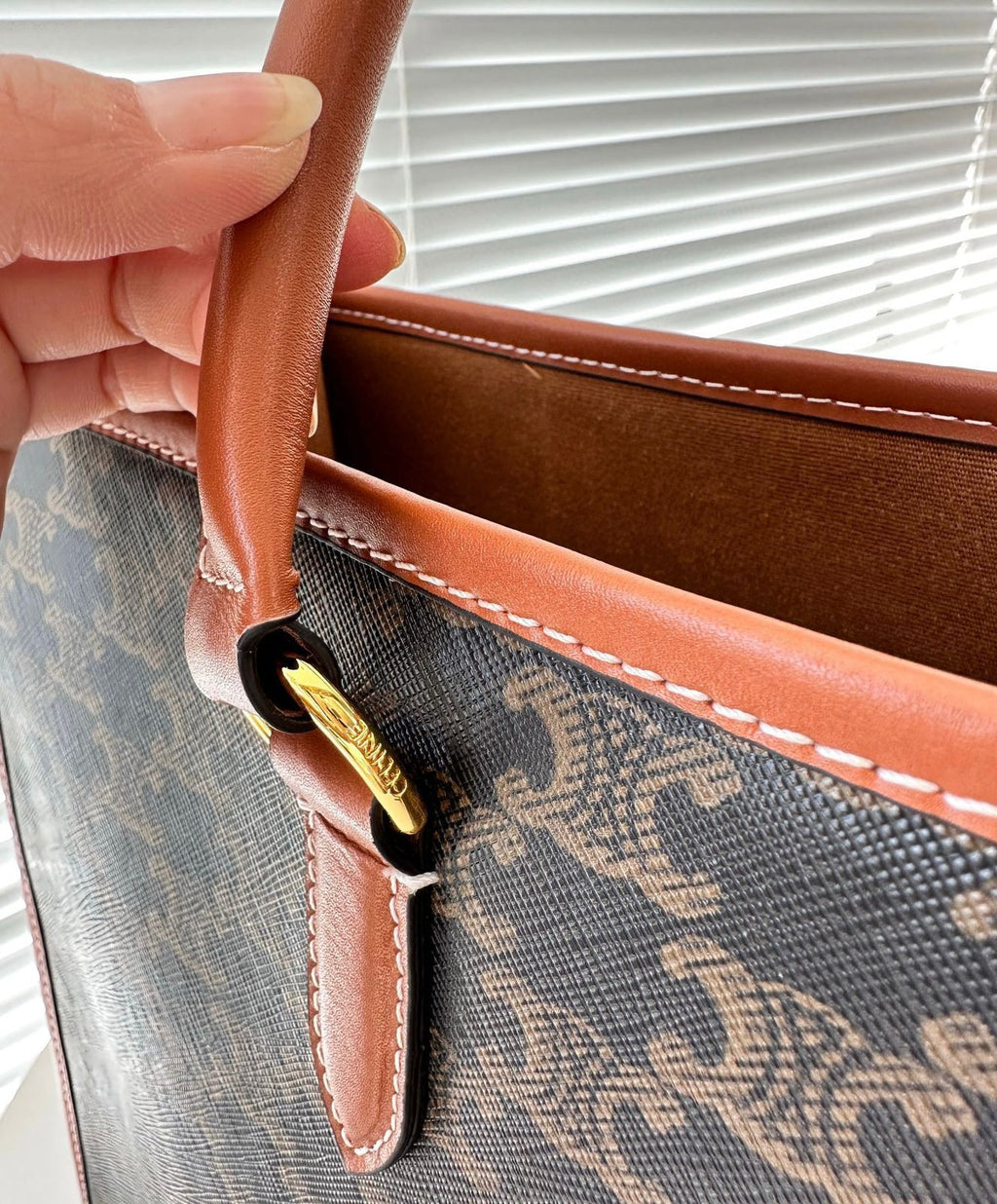 Celine Horizontal Cabas in Triomphe Canvas (Tan)